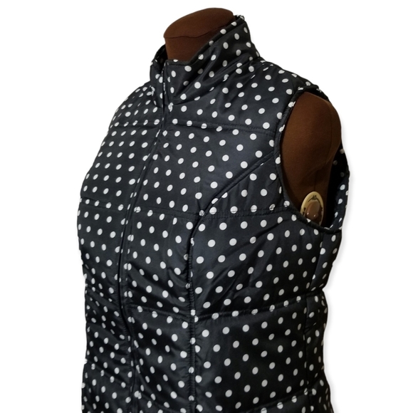 Woman Within Polkadot Black and White Warm Vest Woman Size M - Picture 2 of 8
